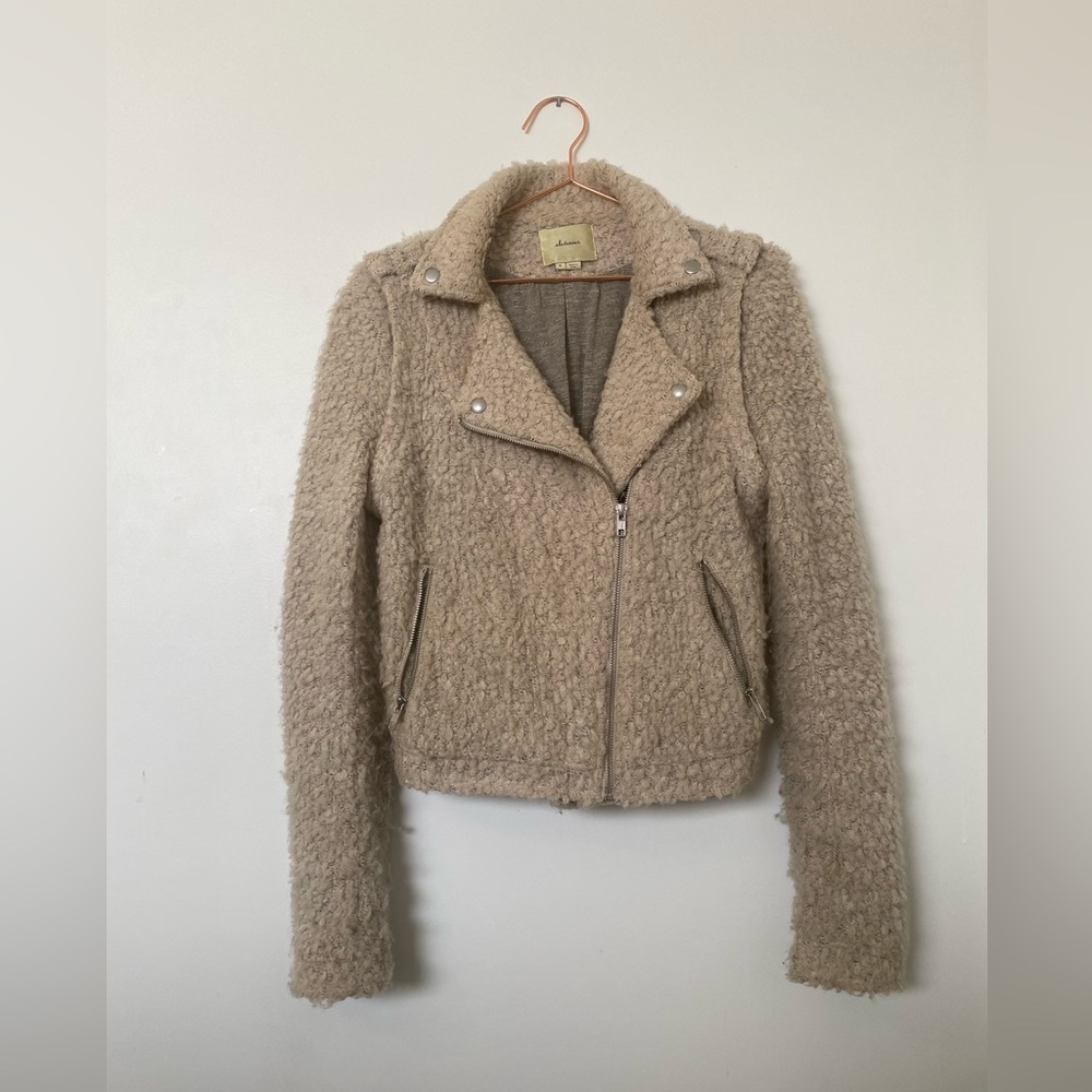 Elevenses (Anthropologie) Fuzzy Moto Jacket